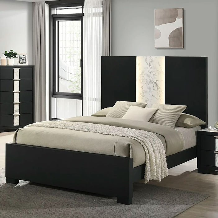 Crown Mark Furniture Rangley King Panel Bed in Black B6835-K