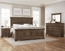 Vaughan-Bassett Heritage Cal King Mansion Bed in Cobblestone Oak - Pay Less Furniture (NJ)
