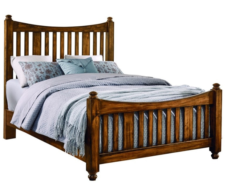 Vaughan-Bassett Maple Road King Slat Poster Bed in Antique Amish image