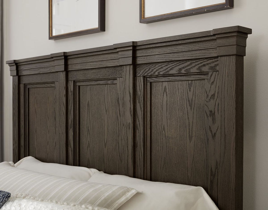 Vaughan-Bassett Passageways Charleston Brown Cal King Mansion Bed with Low Profile Footboard in Dark Brown