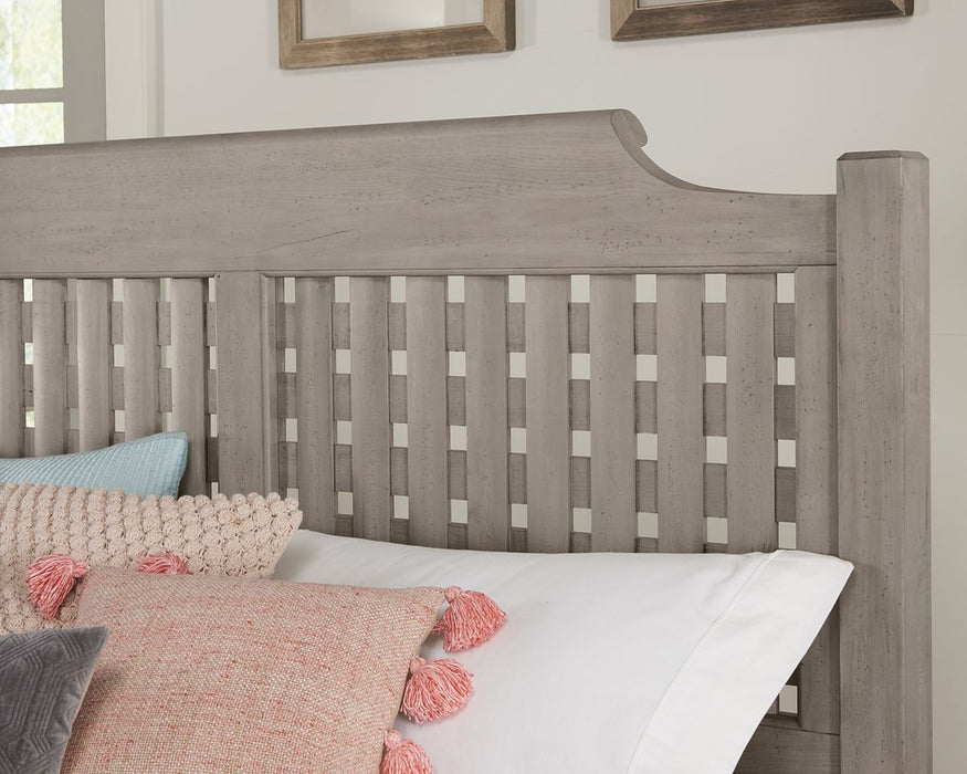 Vaughan-Bassett Joinery Plank Queen Poster Bed in Washed White Oak 194