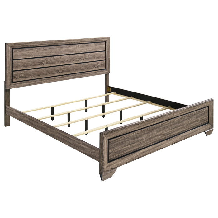 Kauffman California King, E.king, & Queen Panel Bed Washed Taupe - Pay Less Furniture (NJ)