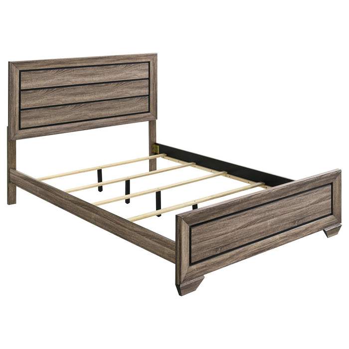 Kauffman California King, E.king, & Queen Panel Bed Washed Taupe - Pay Less Furniture (NJ)