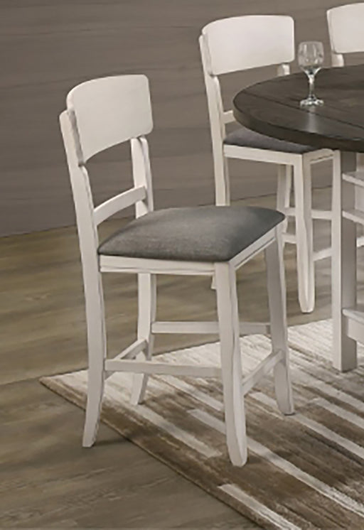 Crown Mark Furniture Conner Counter Height Chair in White (Set of 2) image