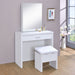 Harvey Makeup Vanity Table with Mirror and Stool - Pay Less Furniture (NJ)