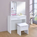 Harvey Makeup Vanity Table with Mirror and Stool - Pay Less Furniture (NJ)