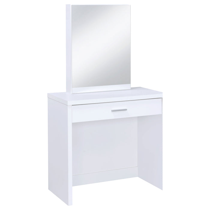 Harvey Makeup Vanity Table with Mirror and Stool - Pay Less Furniture (NJ)