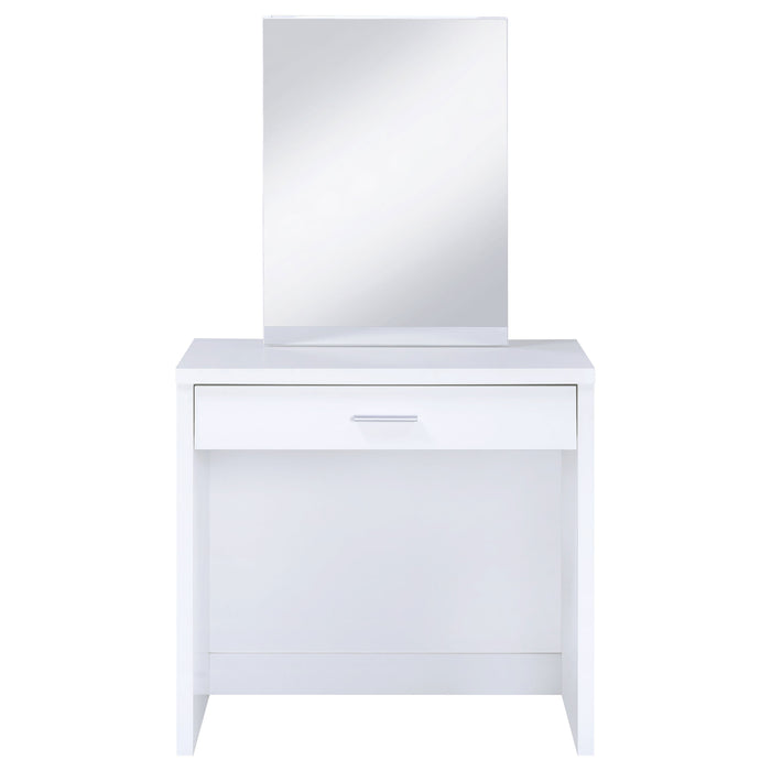 Harvey Makeup Vanity Table with Mirror and Stool - Pay Less Furniture (NJ)