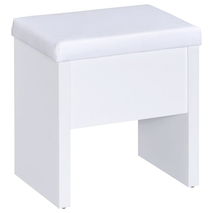 Harvey Makeup Vanity Table with Mirror and Stool - Pay Less Furniture (NJ)