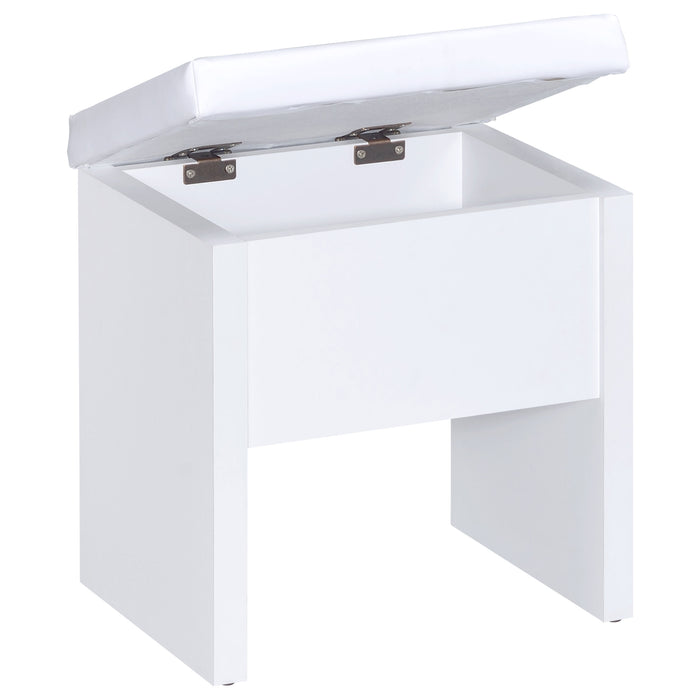 Harvey Makeup Vanity Table with Mirror and Stool - Pay Less Furniture (NJ)