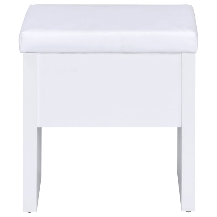 Harvey Makeup Vanity Table with Mirror and Stool - Pay Less Furniture (NJ)