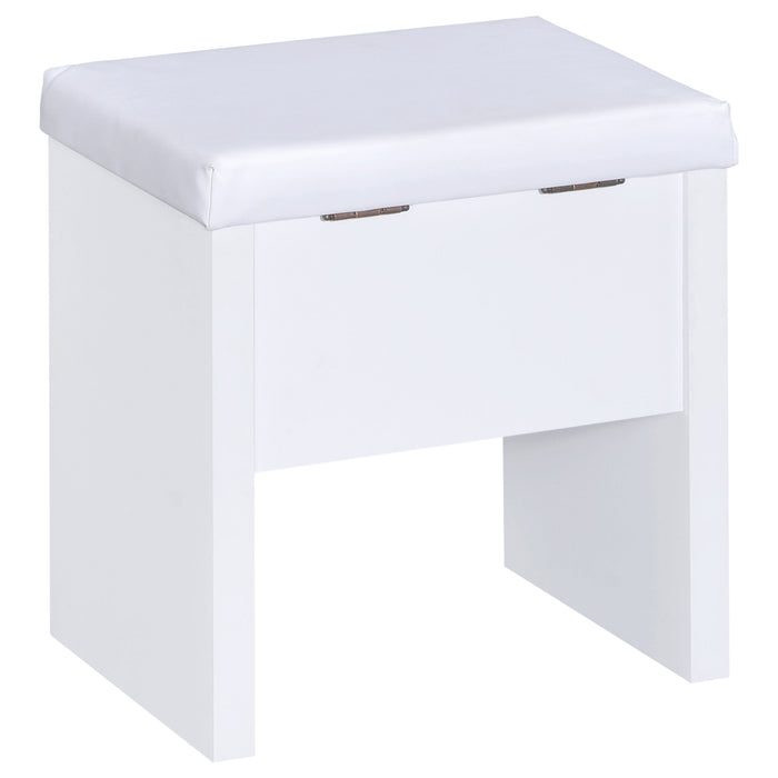 Harvey Makeup Vanity Table with Mirror and Stool - Pay Less Furniture (NJ)