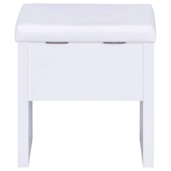 Harvey Makeup Vanity Table with Mirror and Stool - Pay Less Furniture (NJ)