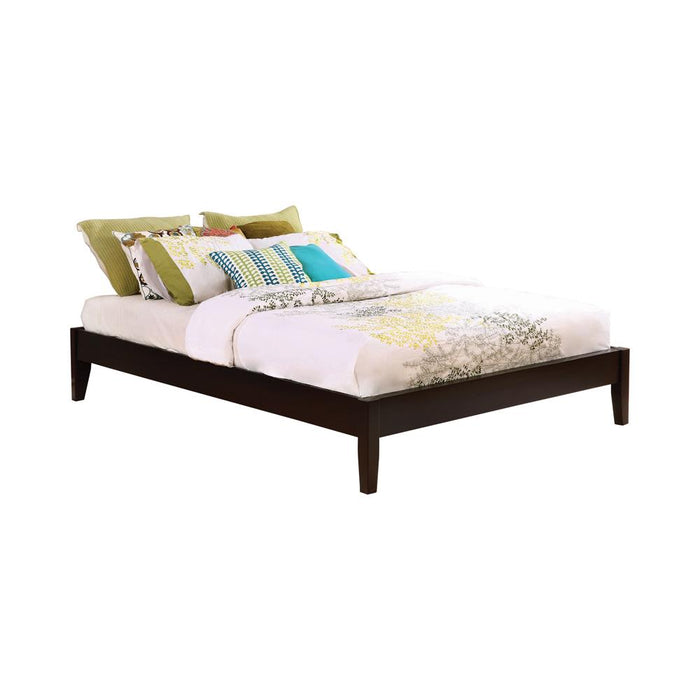 Hounslow California King, E.King, & Queen Universal Platform Bed Cappuccino - Pay Less Furniture (NJ)