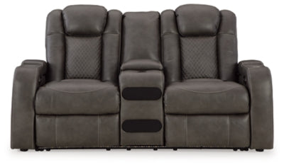 Fyne-Dyme Power Reclining Loveseat with Console - Pay Less Furniture (NJ)