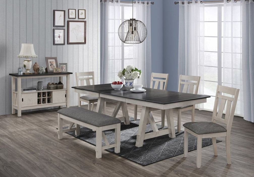 Crown Mark Maribelle Bench in Chalk/Grey