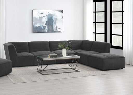 Sunny Upholstered 6-piece Modular Sectional Dark Charcoal image