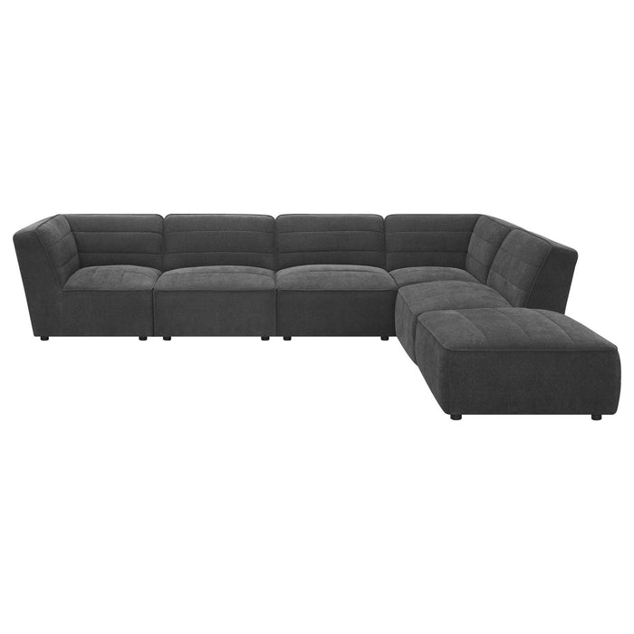 Sunny Upholstered 6-piece Modular Sectional Dark Charcoal