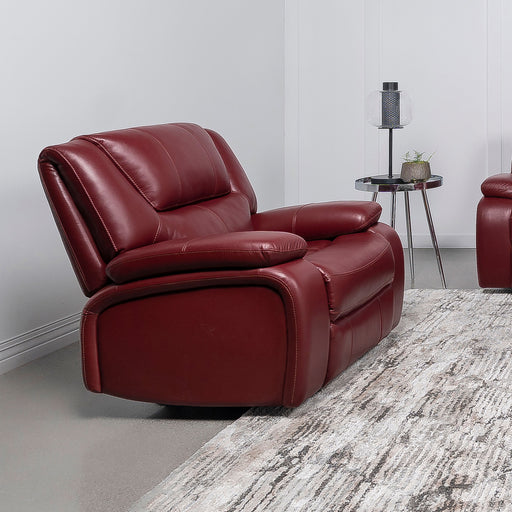 Camila Upholstered Glider Recliner Chair Red Faux Leather image