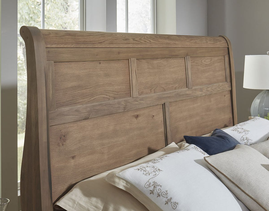 Vaughan Bassett Vista Queen Sleigh Storage Bed in Natural Oak