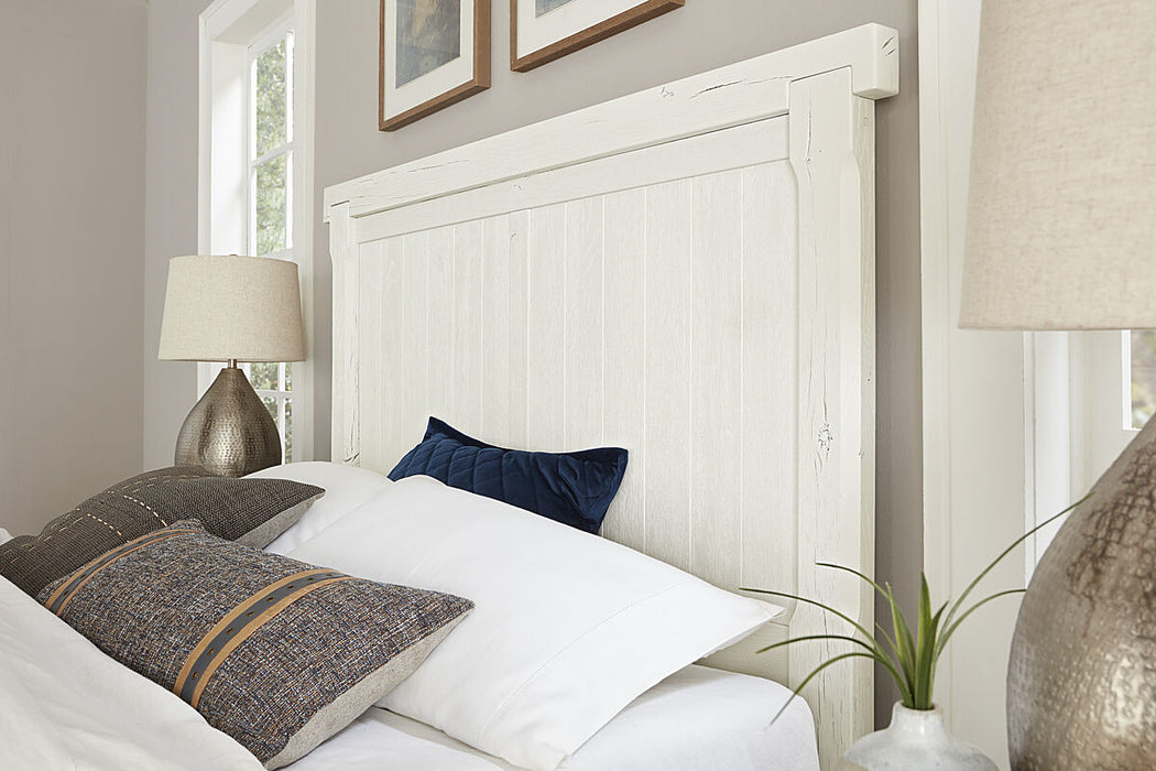 Vaughan Bassett Yellowstone California King American Dovetail Panel Bed in White & Buckskin