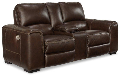 Alessandro Power Reclining Loveseat with Console - Pay Less Furniture (NJ)