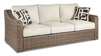 Beachcroft Outdoor Sofa, Lounge Chairs and Fire Pit - Pay Less Furniture (NJ)