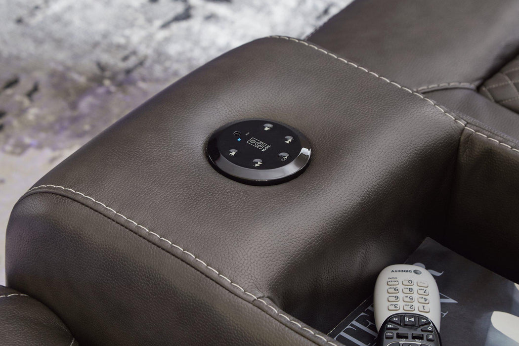 Fyne-Dyme Power Reclining Loveseat with Console - Pay Less Furniture (NJ)