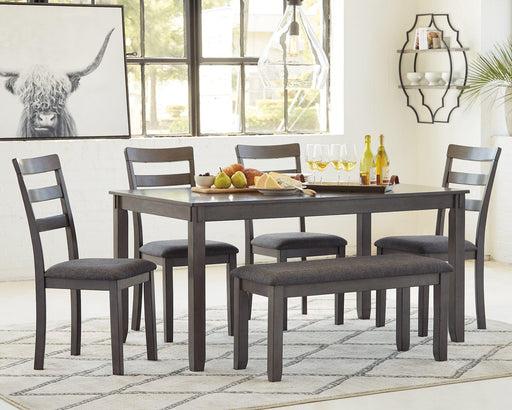 Bridson Dining Table and Chairs with Bench (Set of 6) - Pay Less Furniture (NJ)
