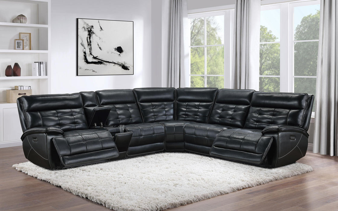 Hewitt Dual Power Reclining Sectional - Pay Less Furniture (NJ)