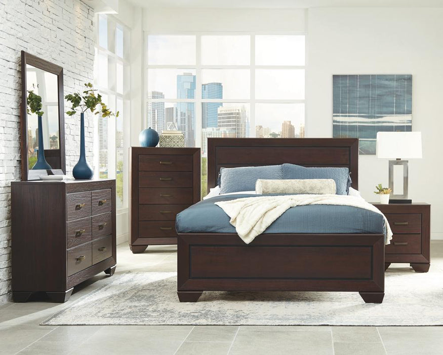 Kauffman California King, Eastren King, & Queen Panel Bed Dark Cocoa - Pay Less Furniture (NJ)