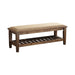 Franco Bench with Lower Shelf Beige and Burnished Oak - Pay Less Furniture (NJ)