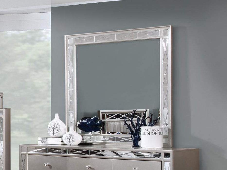 Leighton Beveled Dresser Mirror Metallic Mercury - Pay Less Furniture (NJ)