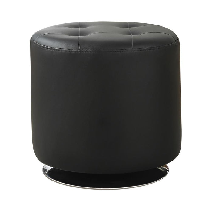 G500554 Contemporary Black Round Ottoman