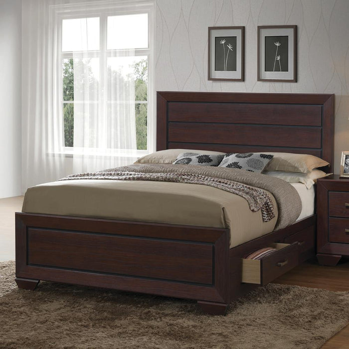 Kauffman California King, Eastren King, & Queen Panel Bed Dark Cocoa - Pay Less Furniture (NJ)
