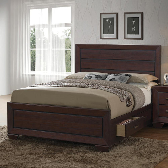 Kauffman California King, Eastren King, & Queen Panel Bed Dark Cocoa - Pay Less Furniture (NJ)