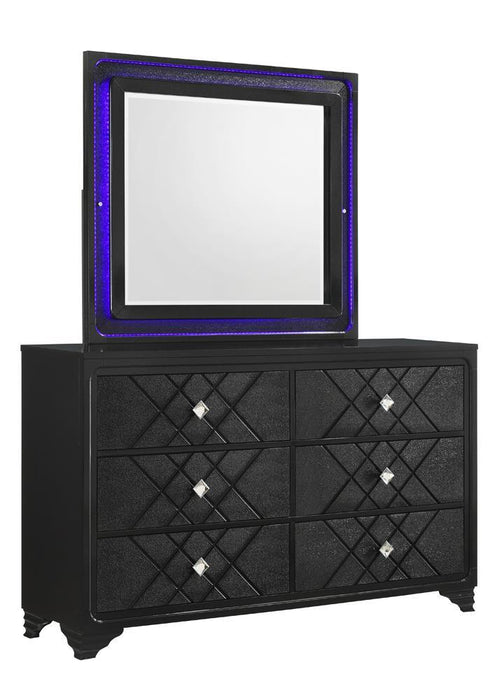 Penelope Rectangular Dresser Mirror Black - Pay Less Furniture (NJ)