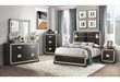 BLAKE BLACK/GOLD QUEEN BED GROUP WITH LAMPS - Pay Less Furniture (NJ)