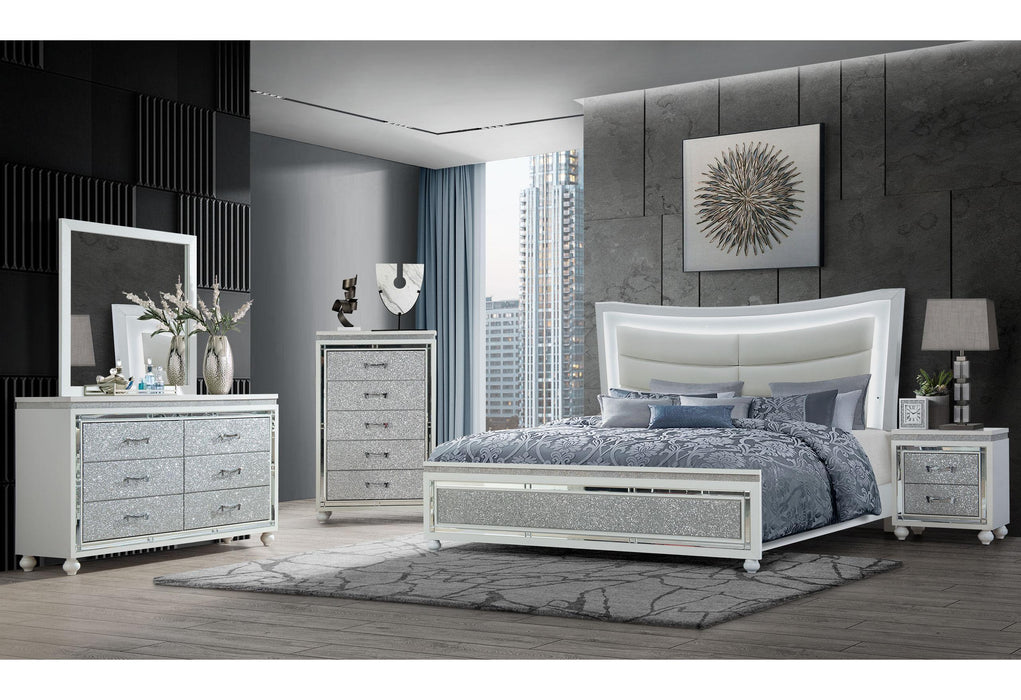 COLLETE WHITE QUEEN BED GROUP - Pay Less Furniture (NJ)