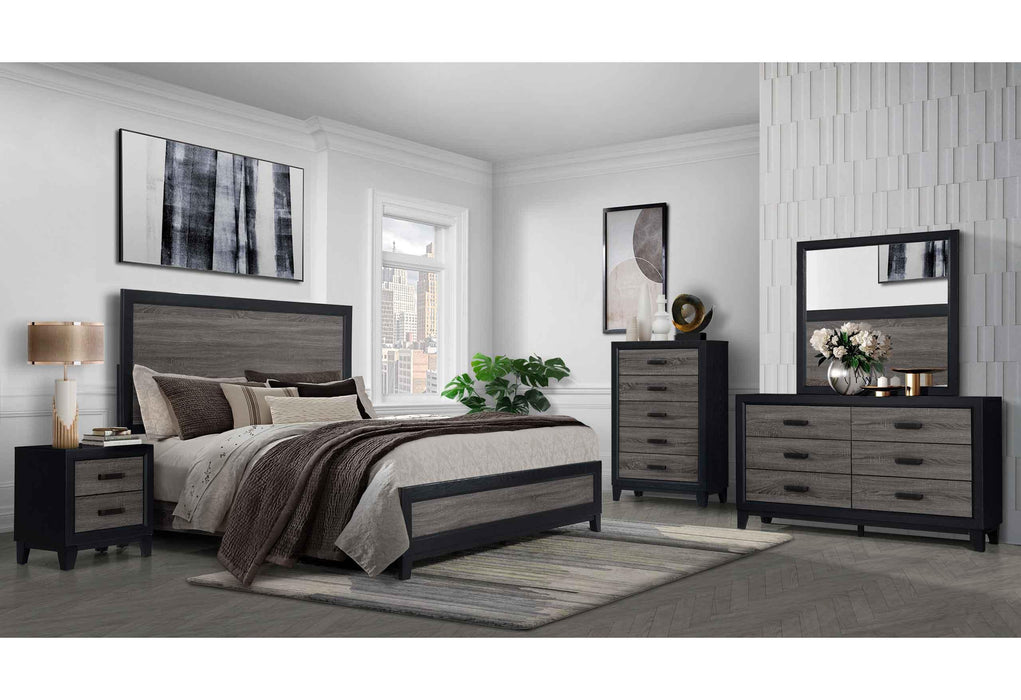 LISBON GREY/BLACK QUEEN BED GROUP - Pay Less Furniture (NJ)