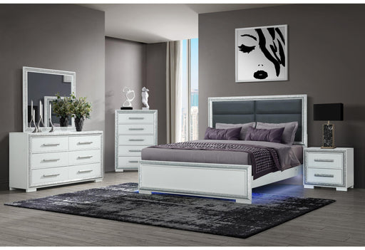 ANDROS SILVER KING BED W/LED image