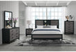 LISBON GREY/BLACK BOOKCASE QUEEN BED GROUP - Pay Less Furniture (NJ)