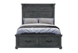 TATUM GREY QUEEN BED WITH STORAGE - Pay Less Furniture (NJ)