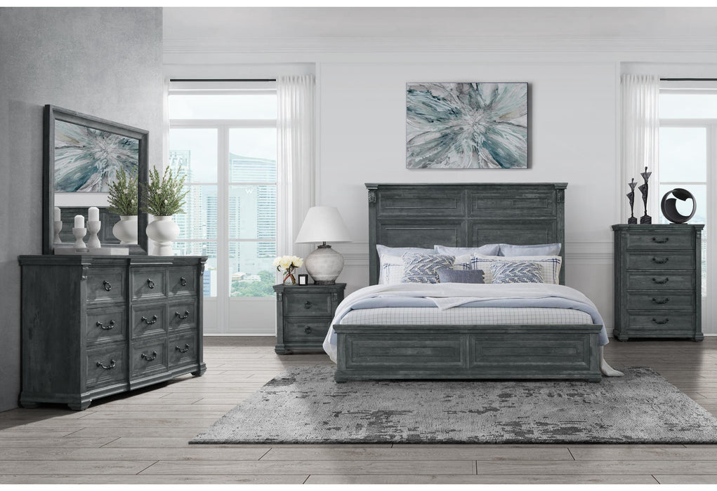 TATUM GREY QUEEN BED GROUP WITHOUT STORAGE - Pay Less Furniture (NJ)