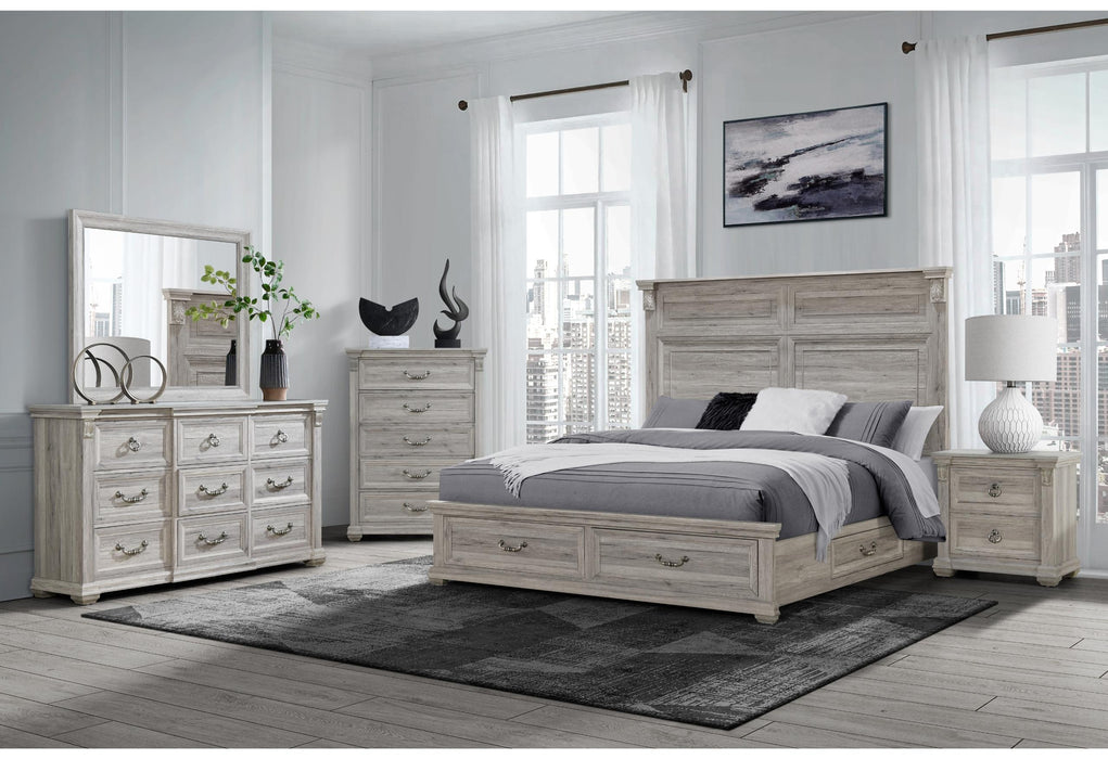 TATUM NATURAL QUEEN BED GROUP WITH STORAGE - Pay Less Furniture (NJ)
