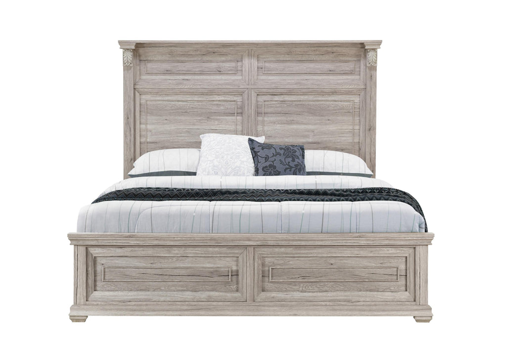 TATUM NATURAL QUEEN BED WITHOUT STORAGE - Pay Less Furniture (NJ)