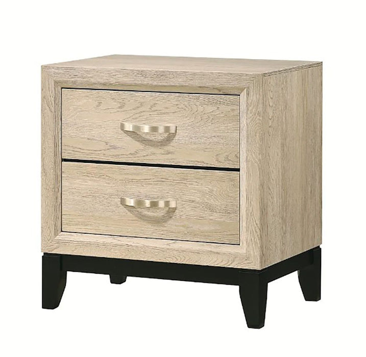 Crown Mark Furniture Akerson 2 Drawer Nightstand in Beige image