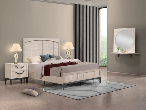 Crown Mark Furniture Veda 2 Drawer Nightstand in Beige image