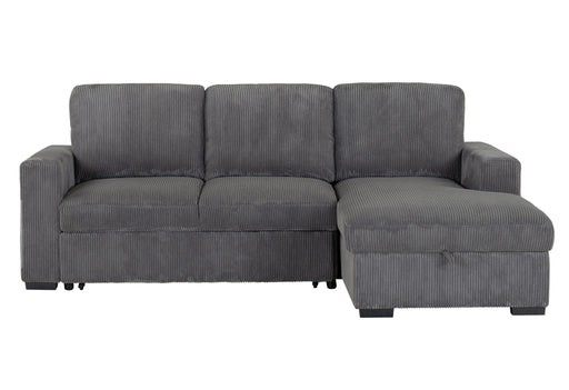 U2660 Grey L Sofa Bed Sectional Without Pullout