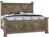 Vaughan-Bassett Cool Rustic Queen Barndoor X Headboard and Footboard Bed in Stone Grey image